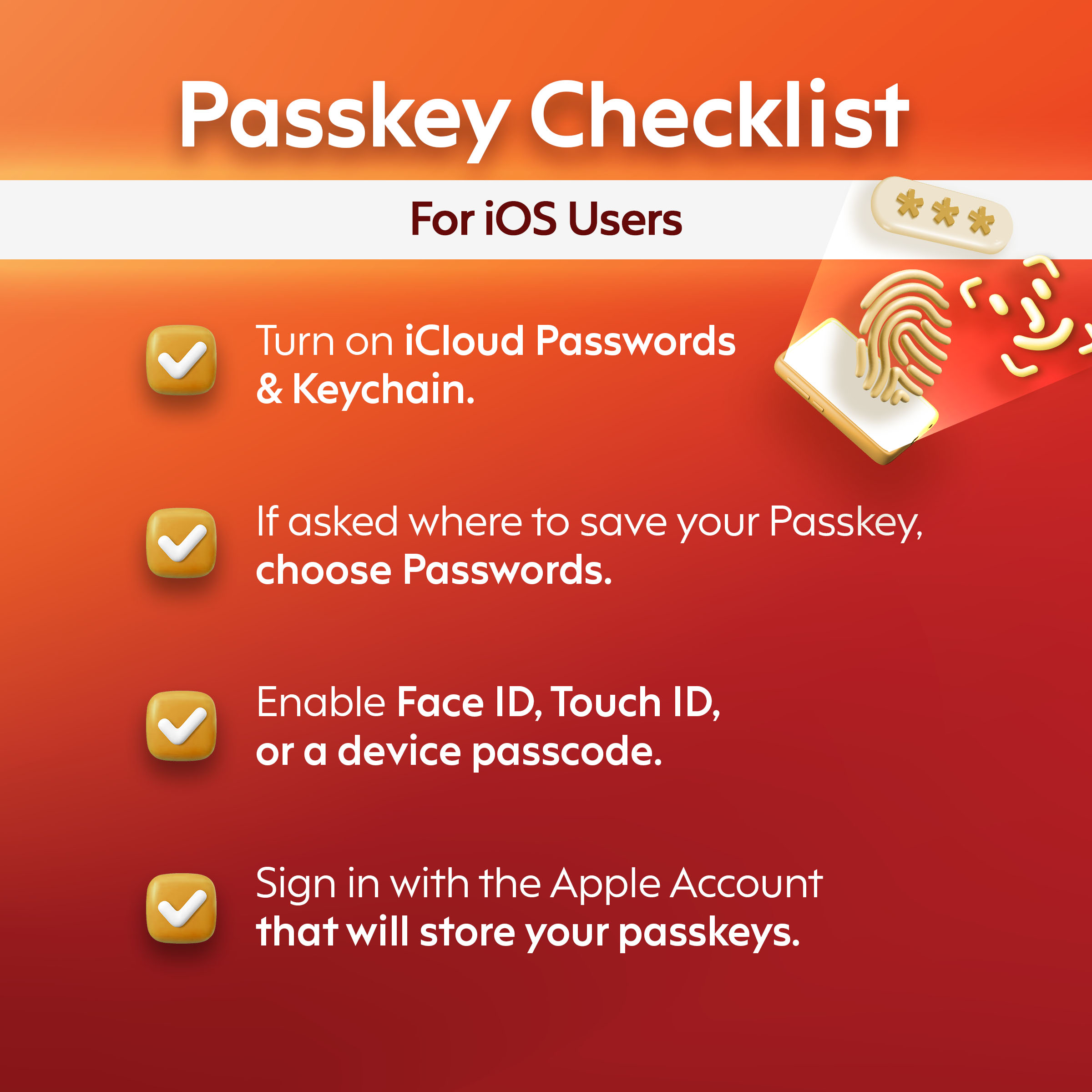Passkey Checklist iOS Guide